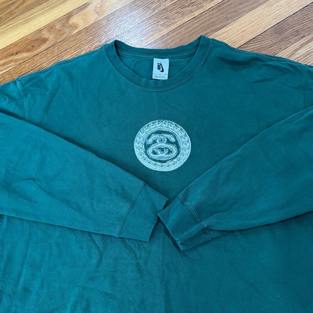 RARE Stussy T-Shirt Nike Long Sleeve SS Link Green Mens X-Large